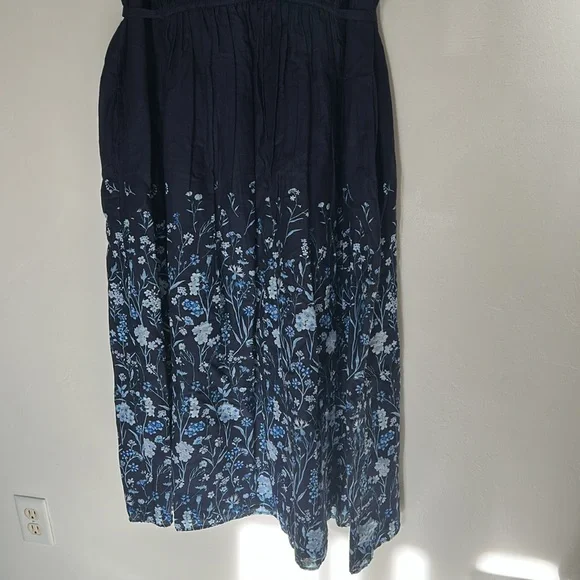 NWOT Woman Within Navy Blue Floral Dress - Picture 3 of 8
